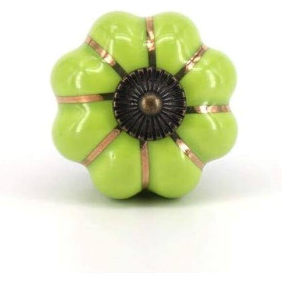 Deanvile Other - Cabinet Pulls 5X s Knobs Ceramic Door Handle  Dresser Pull - ( Color: Green )